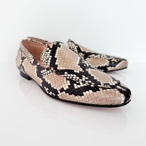J.Crew Snakeskin Print Leather Loafers Size 7